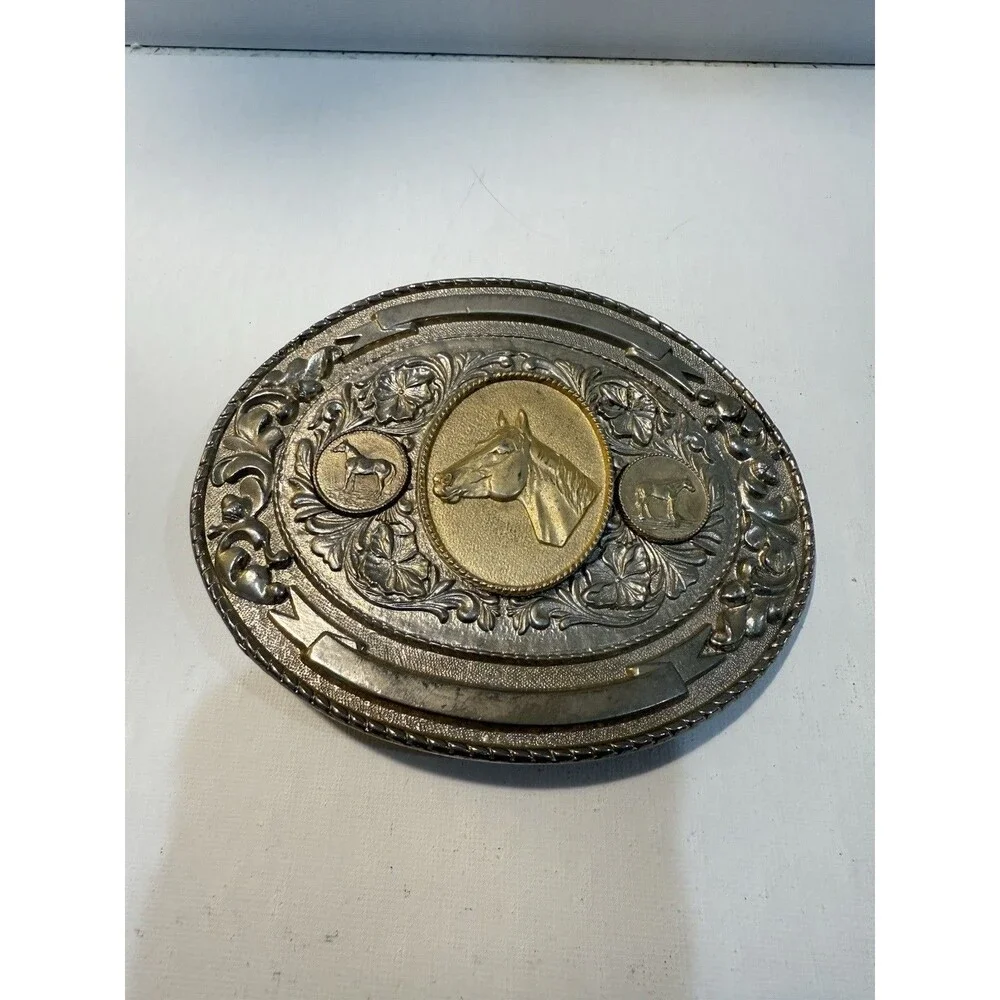 Vintage 1979 LTC Western Prod Co Belt Buckle Bronco Rodeo Horse Cowboy